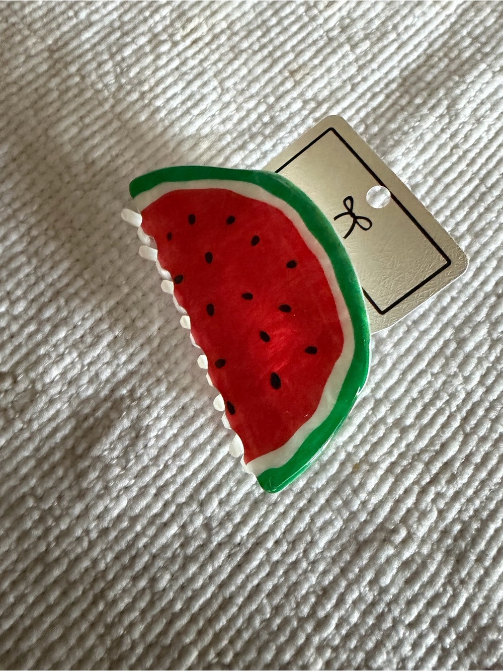 SHEIN Watermelon Slice Hair Clip - Red, Green & White